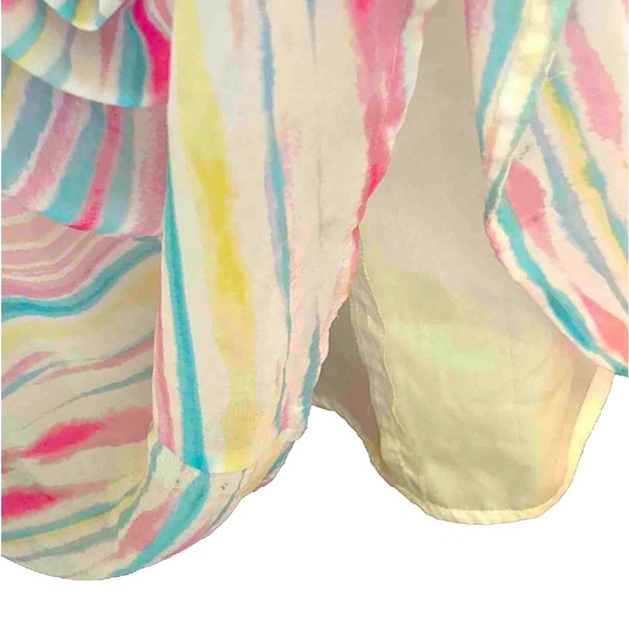 Jack Womens Size 4 Long Chiffon Maxi Dress Rainbow Colored Open Back Dress EUC - Picture 6 of 7